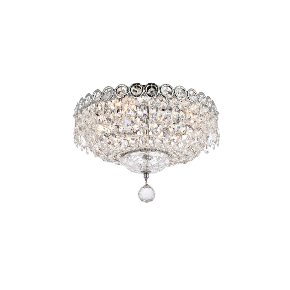 Century 4 light Chrome Flush Mount Clear Royal Cut Crystal. Picture 2