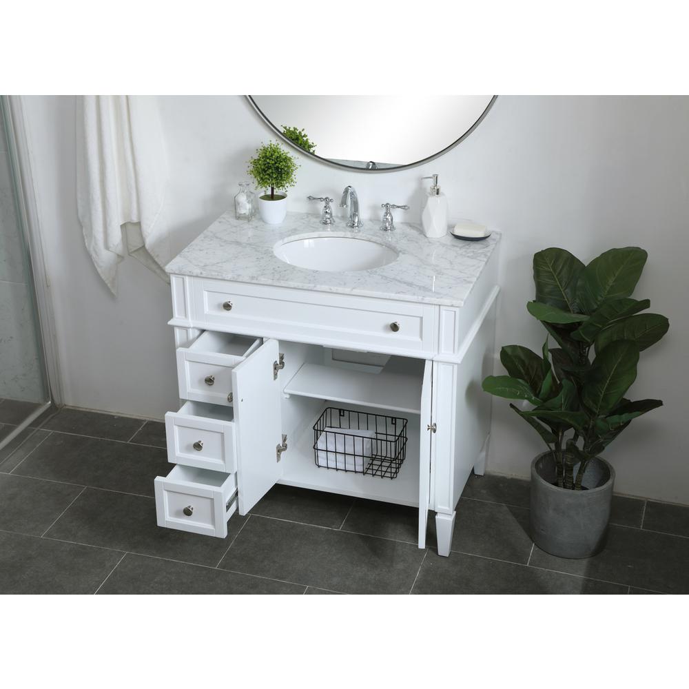 36 inch Single bathroom vanity in White. Picture 3