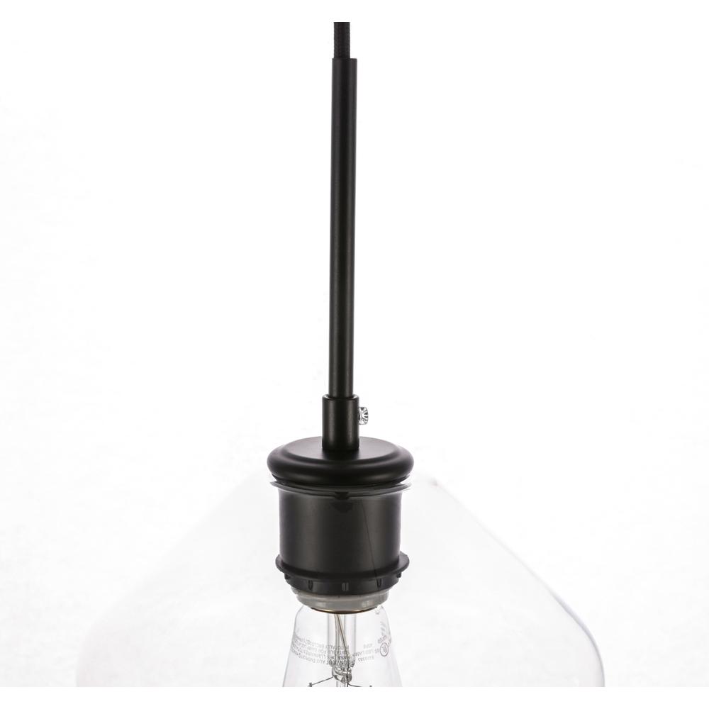 Gene 1 light Black and Clear glass pendant. Picture 9