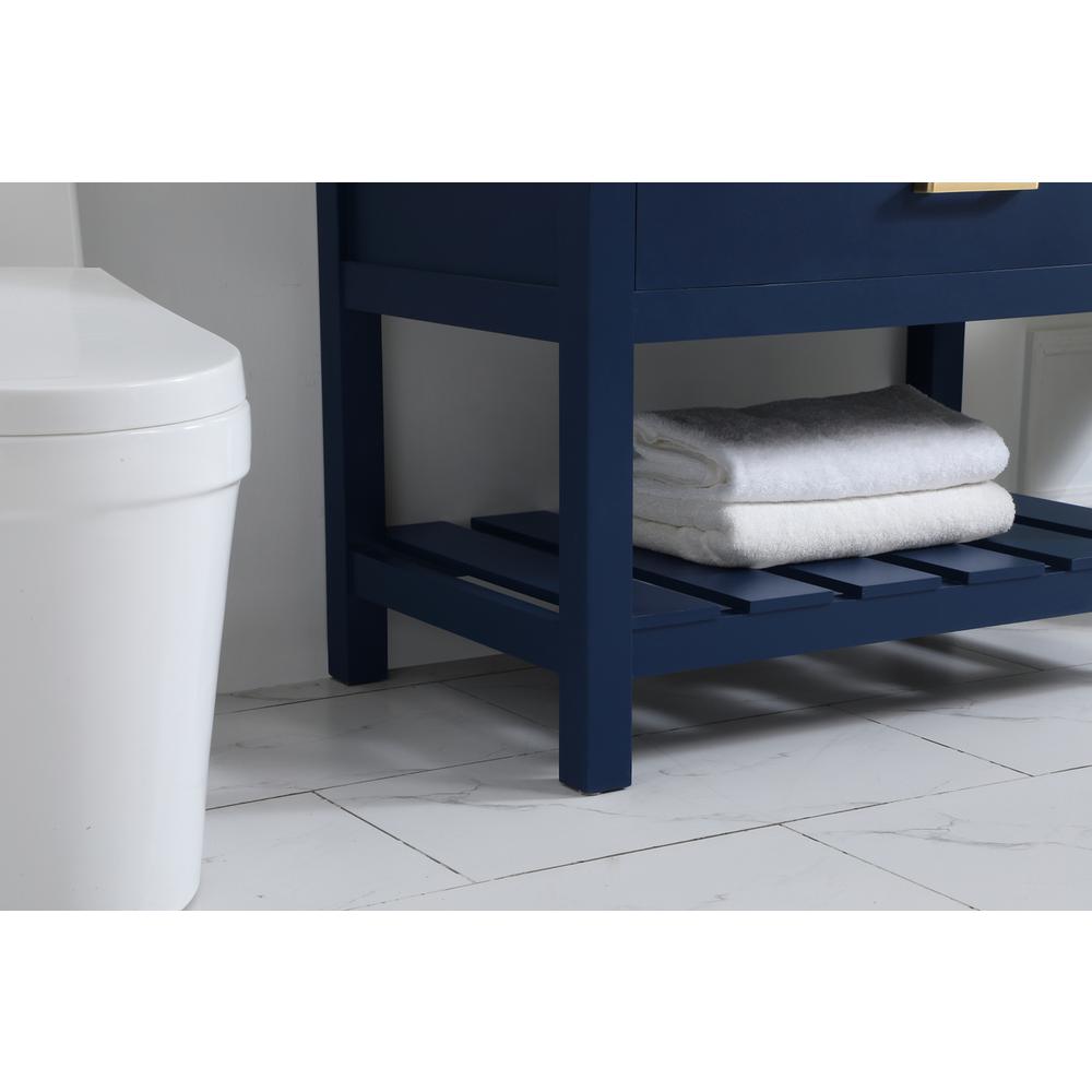 36 inch Single bathroom vanity in blue. Picture 6