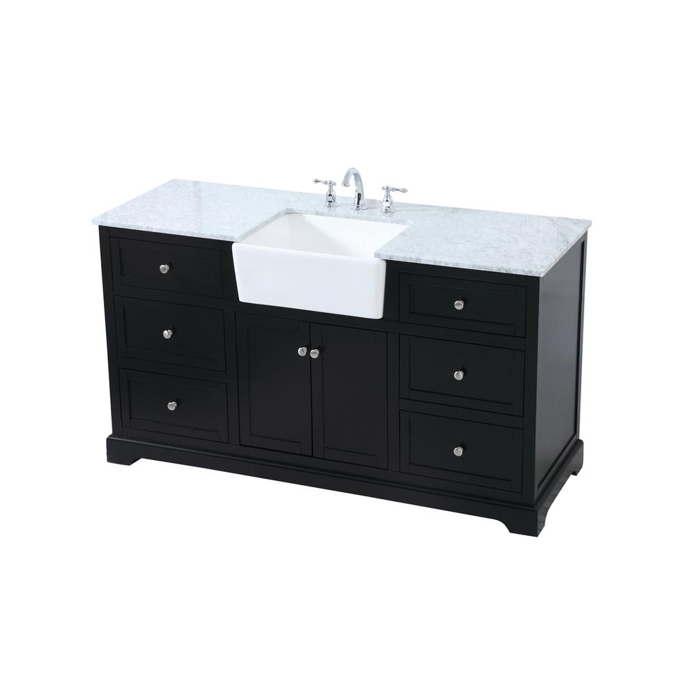60 inch Single bathroom vanity in black. Picture 8