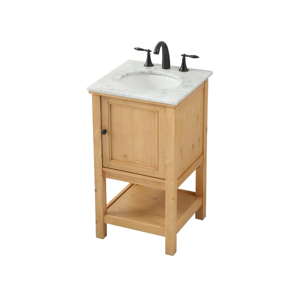 19 inch Single bathroom vanity in natural wood. Picture 8