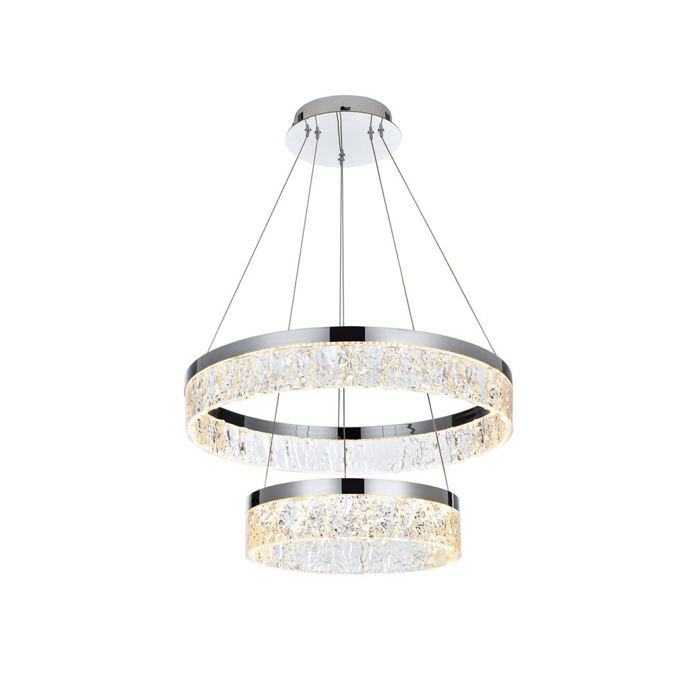 Linden 22 inch Adjustable LED chandelier in Chrome. Picture 1