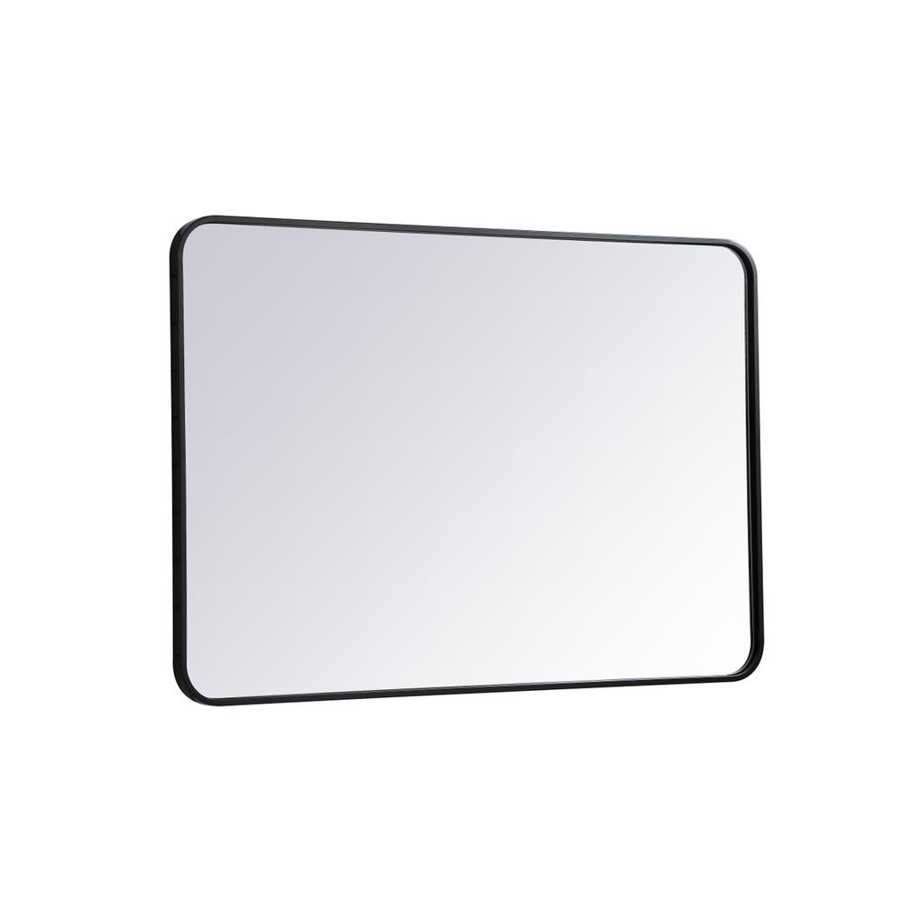 Soft corner metal rectangular mirror 27x40 inch in Black. Picture 5