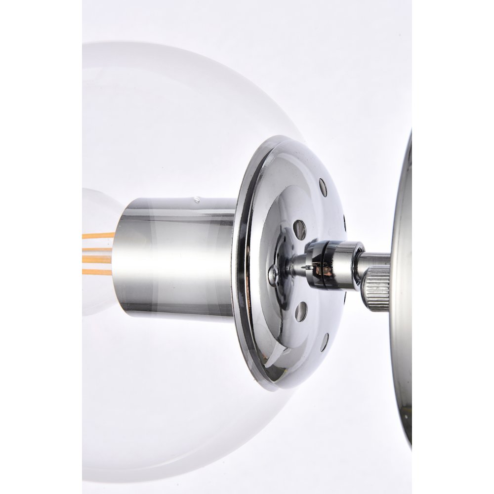 Mimi Six Inch Dual Flush Mount And Bath Sconce In Chrome With Clear Glass. Picture 6