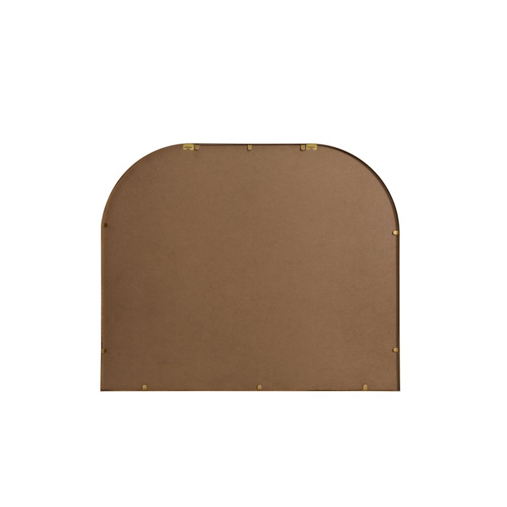 Metal Frame Arch Mirror 36x30 Inch in Brass. Picture 8