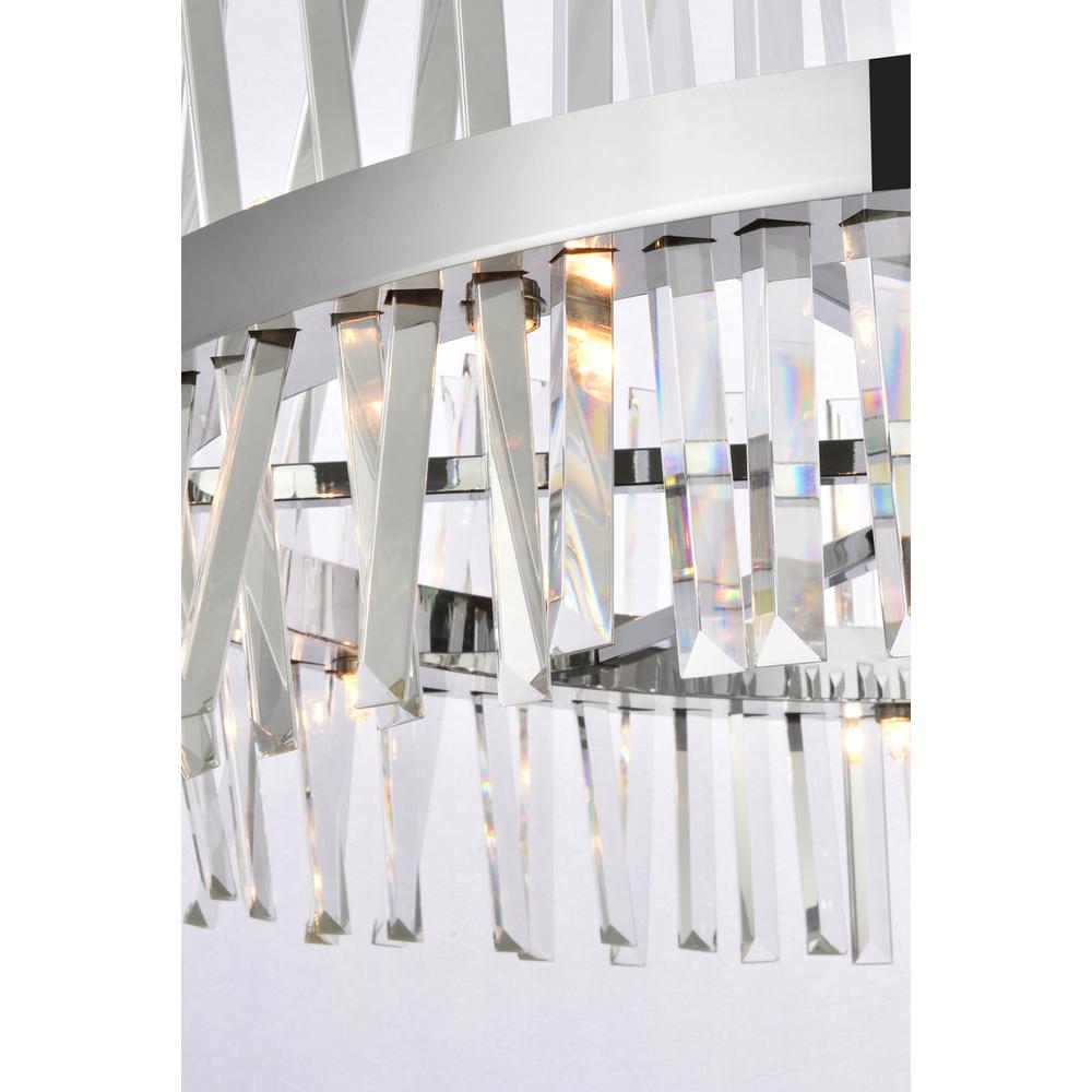 Serephina 36 inch crystal round chandelier light in chrome. Picture 3