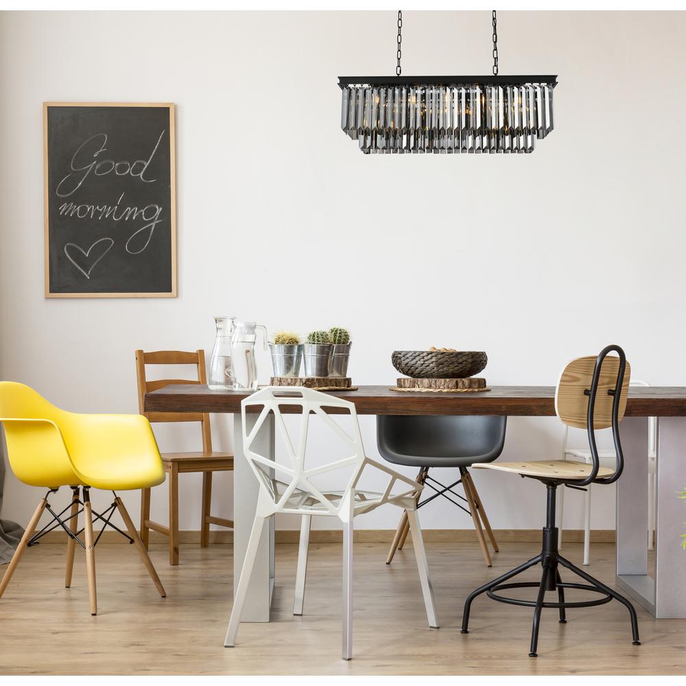 Sydney 12 light Matte Black Chandelier Silver Shade (Grey) Royal Cut Crystal. Picture 7