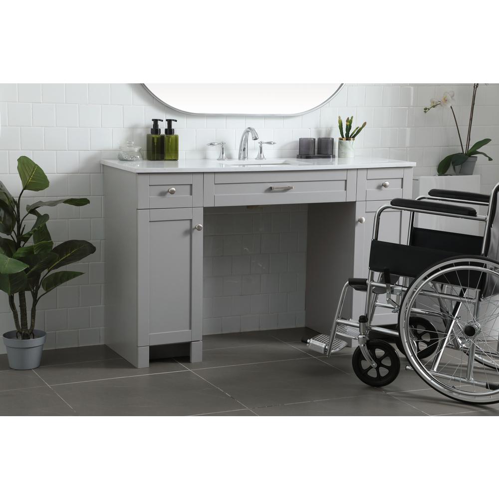 54 Inch ADA Compliant Bathroom Vanity In Grey. Picture 2