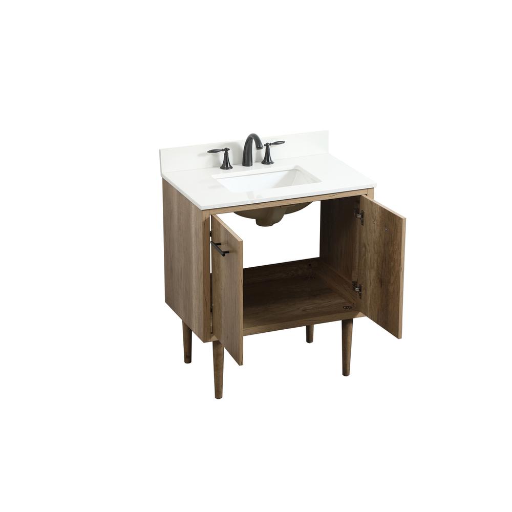 30 inch Single bathroom vanity in natural oak with backsplash. Picture 12