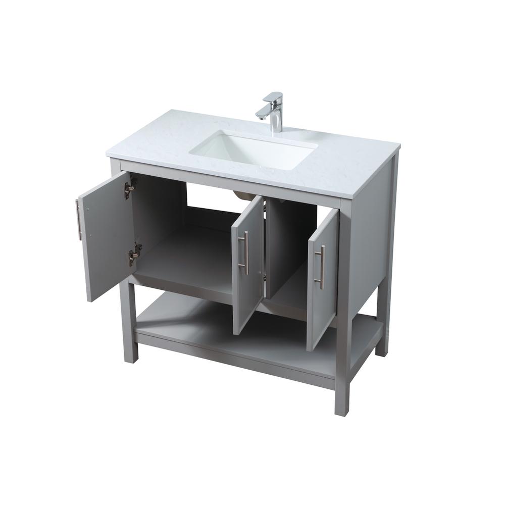 36 Inch SIngle Bathroom Vanity In Grey. Picture 9