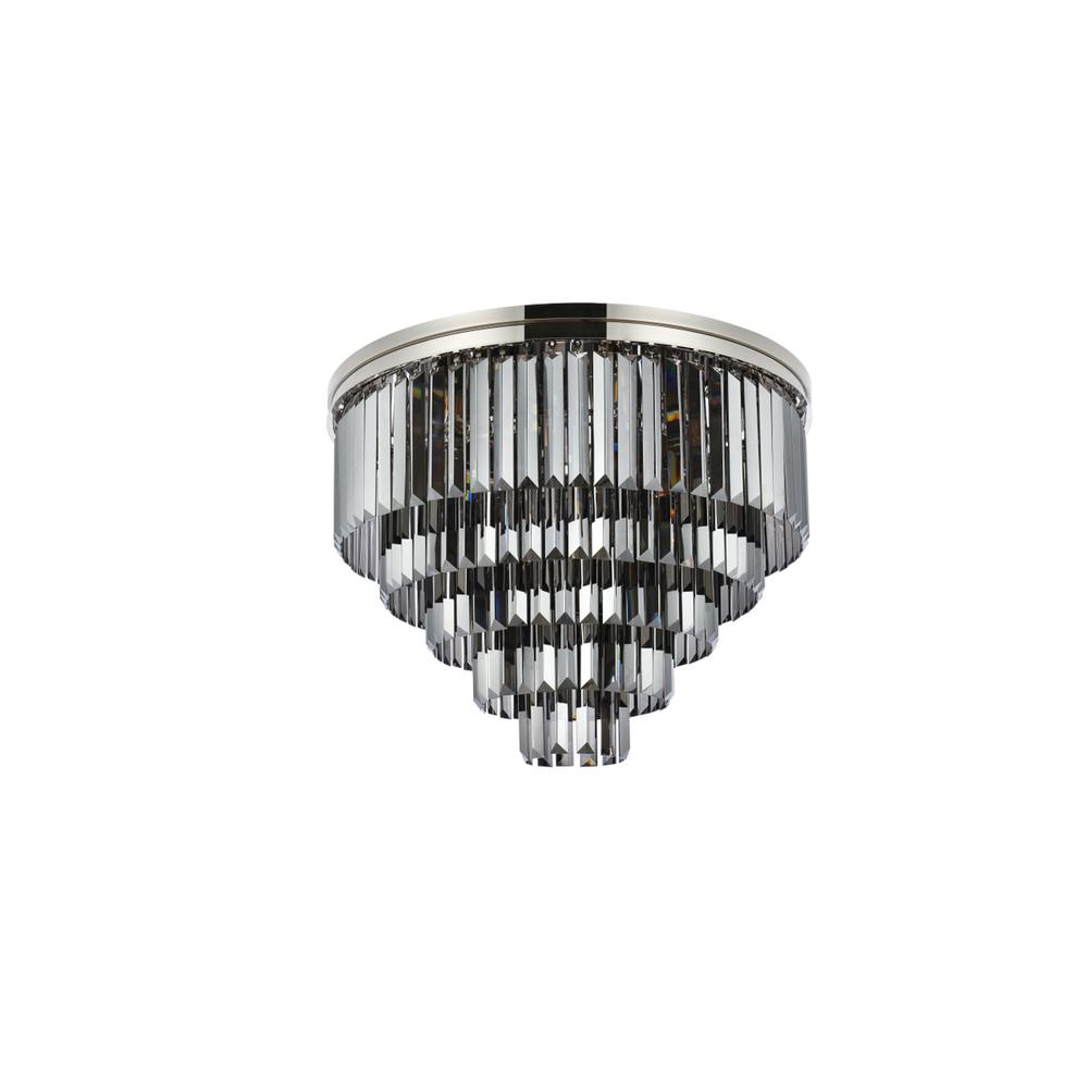 Sydney 17 light polished nickel Flush Mount Silver Shade. Picture 6