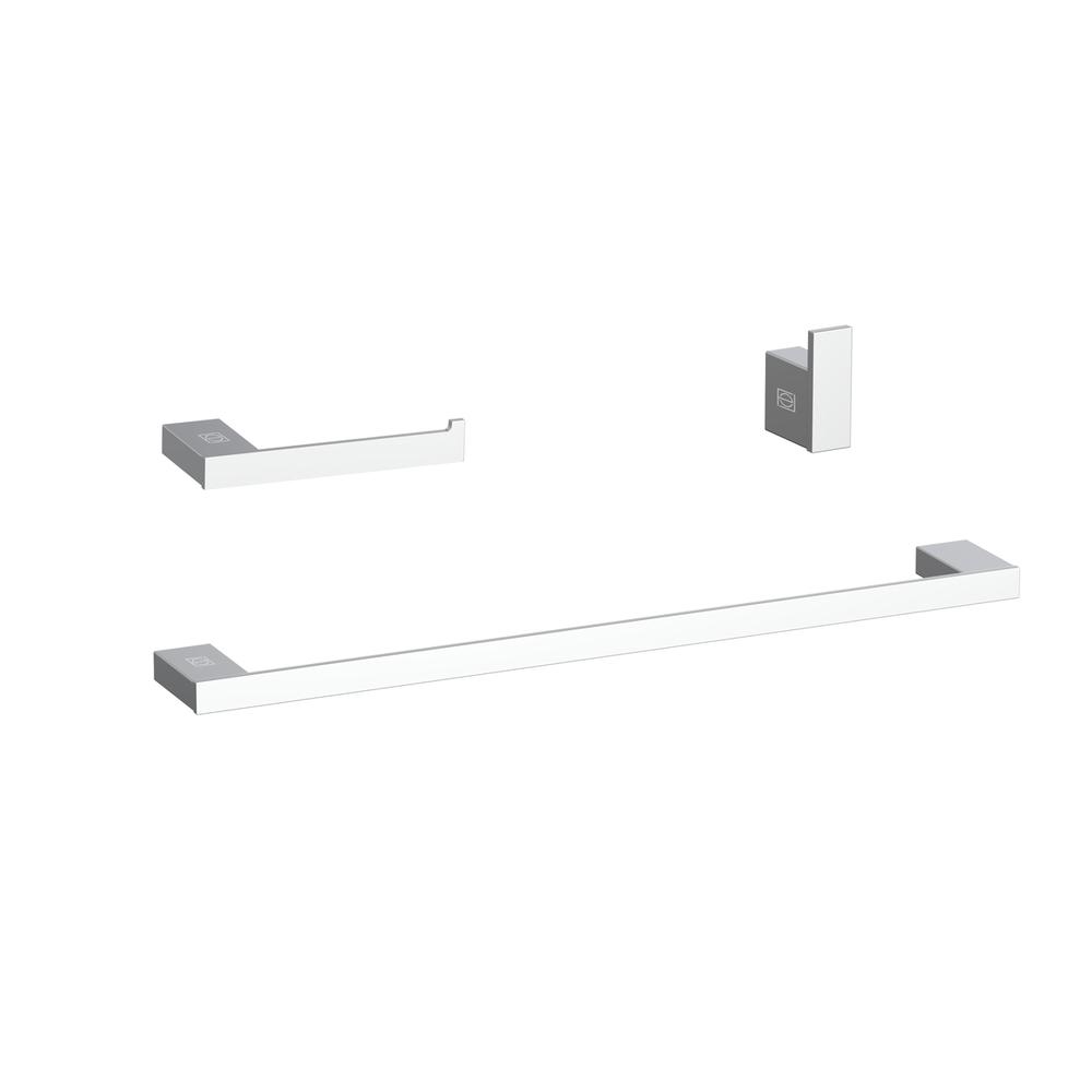 Sofia 3-Piece Bathroom Hardware Set in Chrome. Picture 1