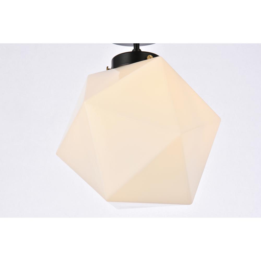 Lawrence 1 light black and white glass flush mount. Picture 4