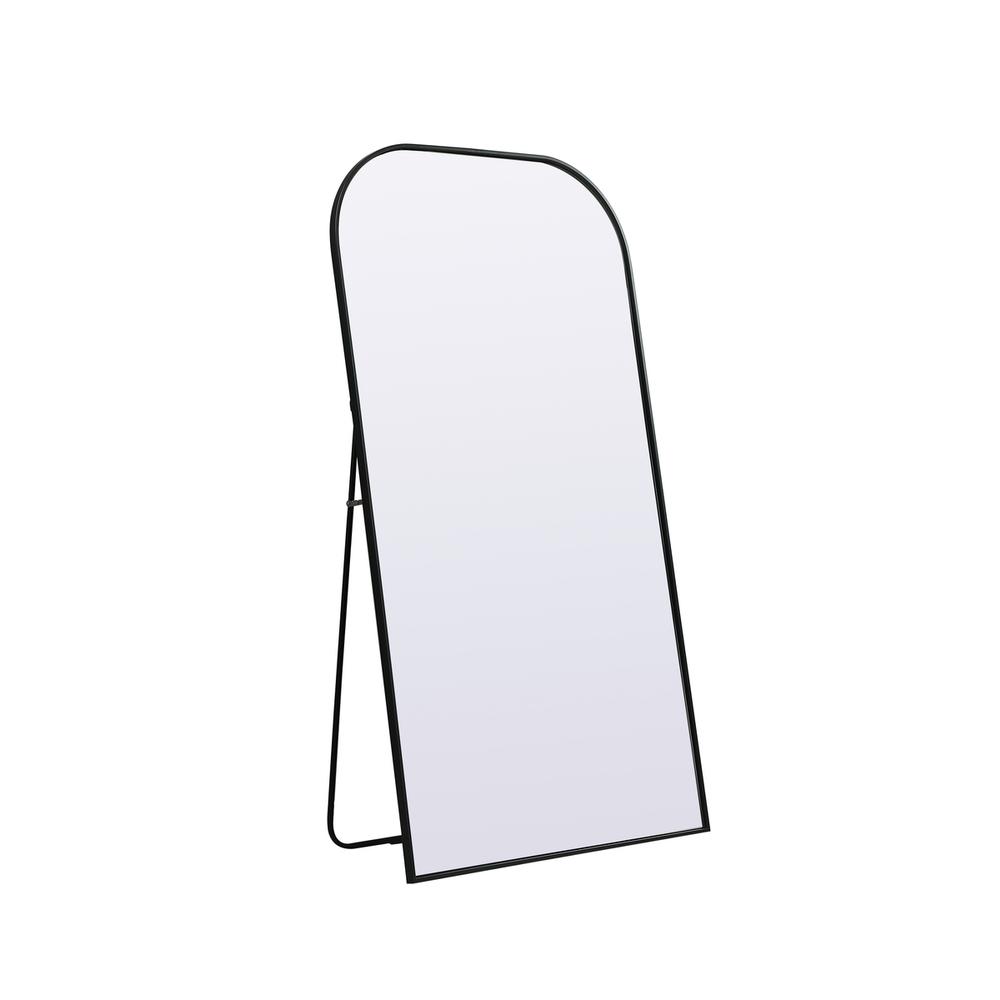 Metal Frame Arch Full Length Mirror 35x66 Inch in Black. Picture 6