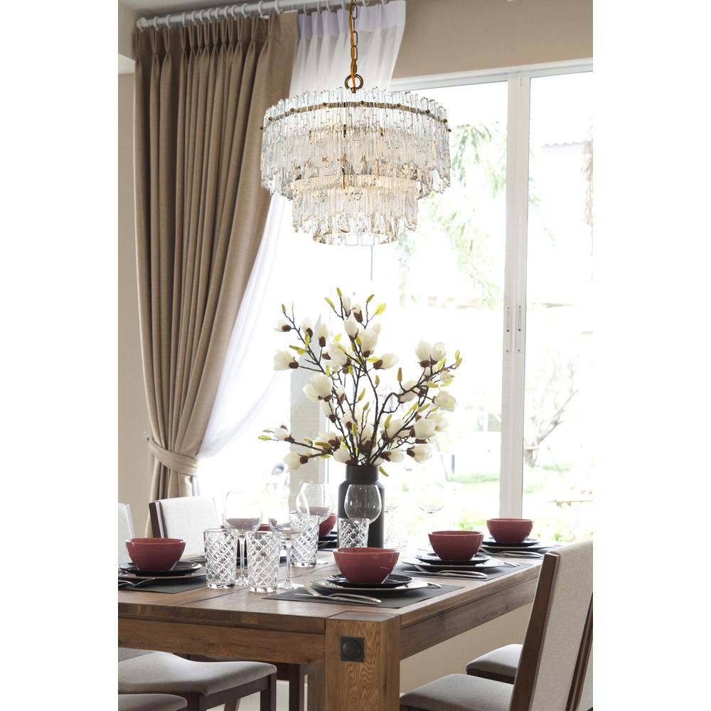 Emilia 15 inch Pendant Light in Satin Gold. Picture 10