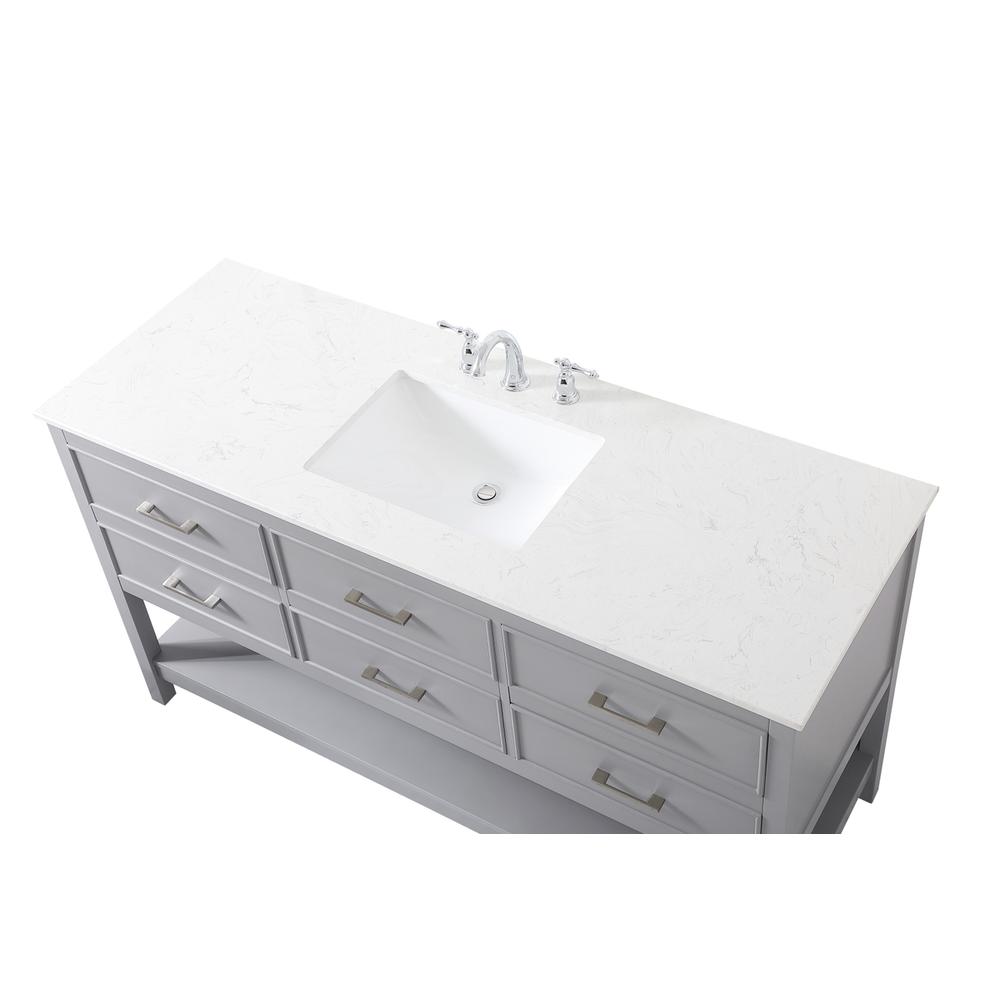 60 inch Single bathroom vanity in gray. Picture 10