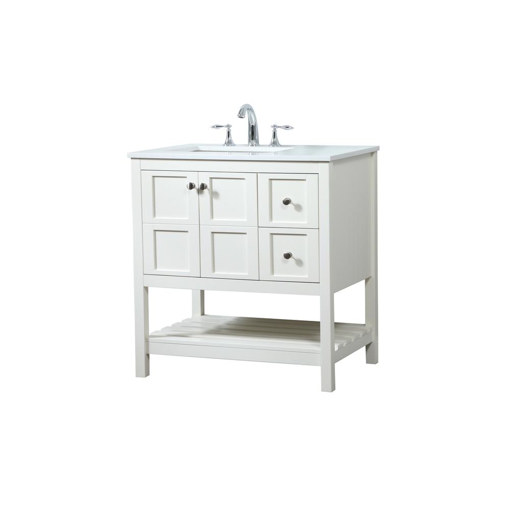 32 inch Single bathroom vanity in white. Picture 7