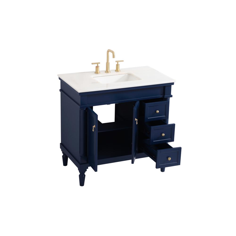 36 inch Single bathroom vanity in blue. Picture 9
