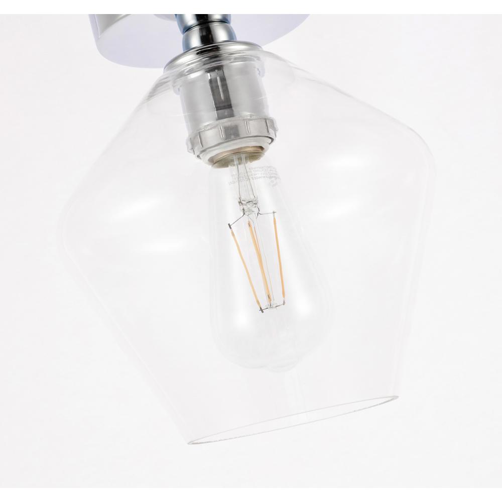 Gene 1 light Chrome and Clear glass Flush mount. Picture 9