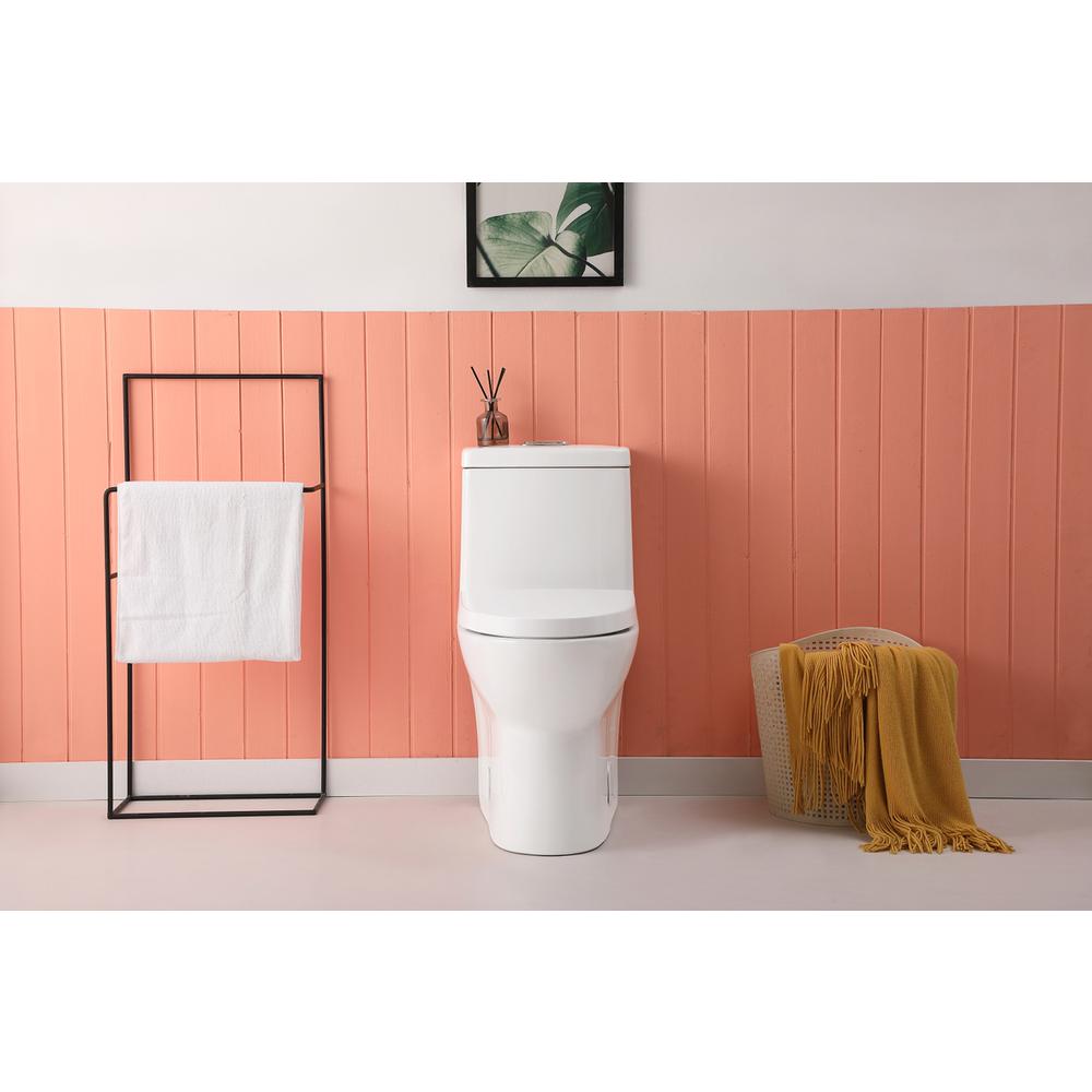 Winslet One-piece elongated Toilet 28x15x30 in White. Picture 14