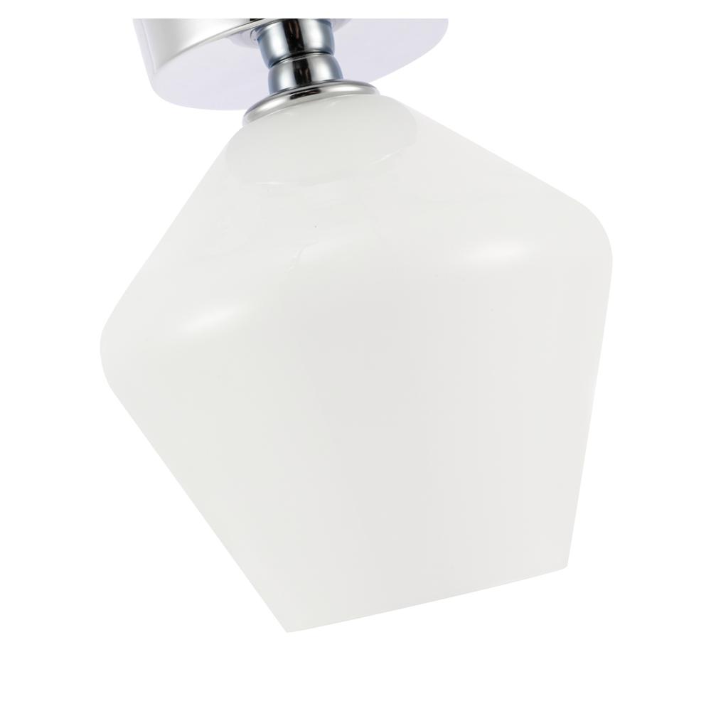 Gene 1 light Chrome and Frosted white glass Flush mount. Picture 10