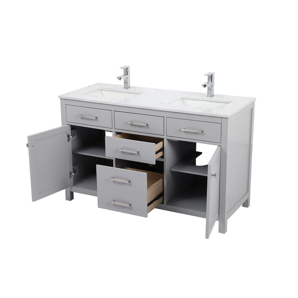 54 Inch Double Bathroom Vanity In Grey. Picture 9