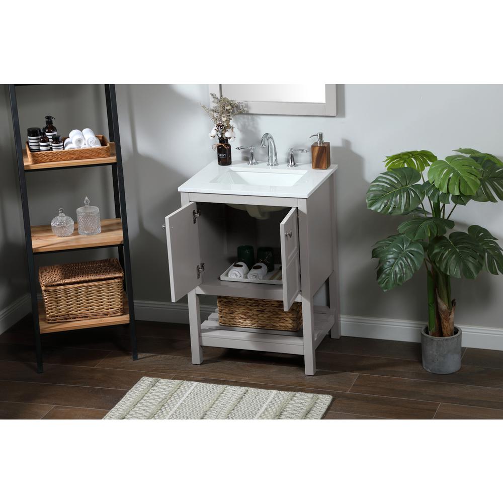 24 inch Single bathroom vanity in grey. Picture 3