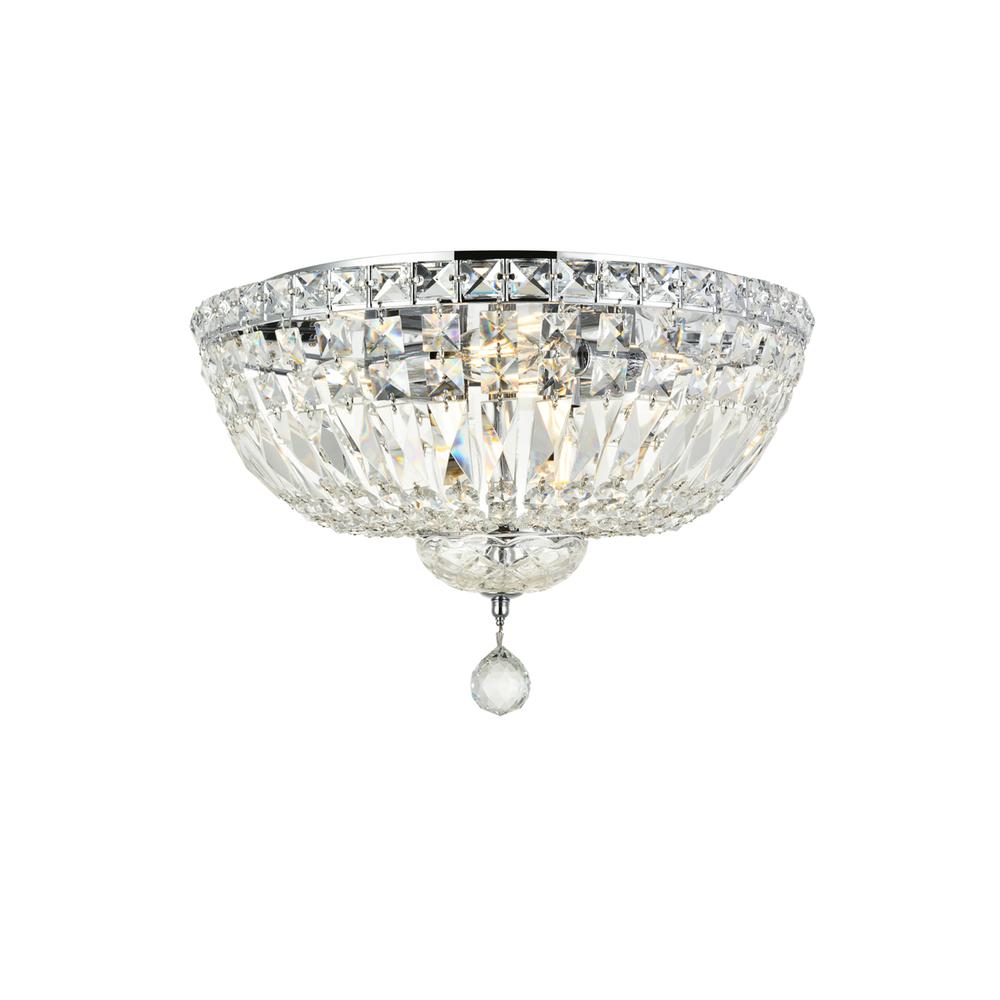 Tranquil 6 light Chrome Flush Mount Clear Royal Cut Crystal. Picture 6