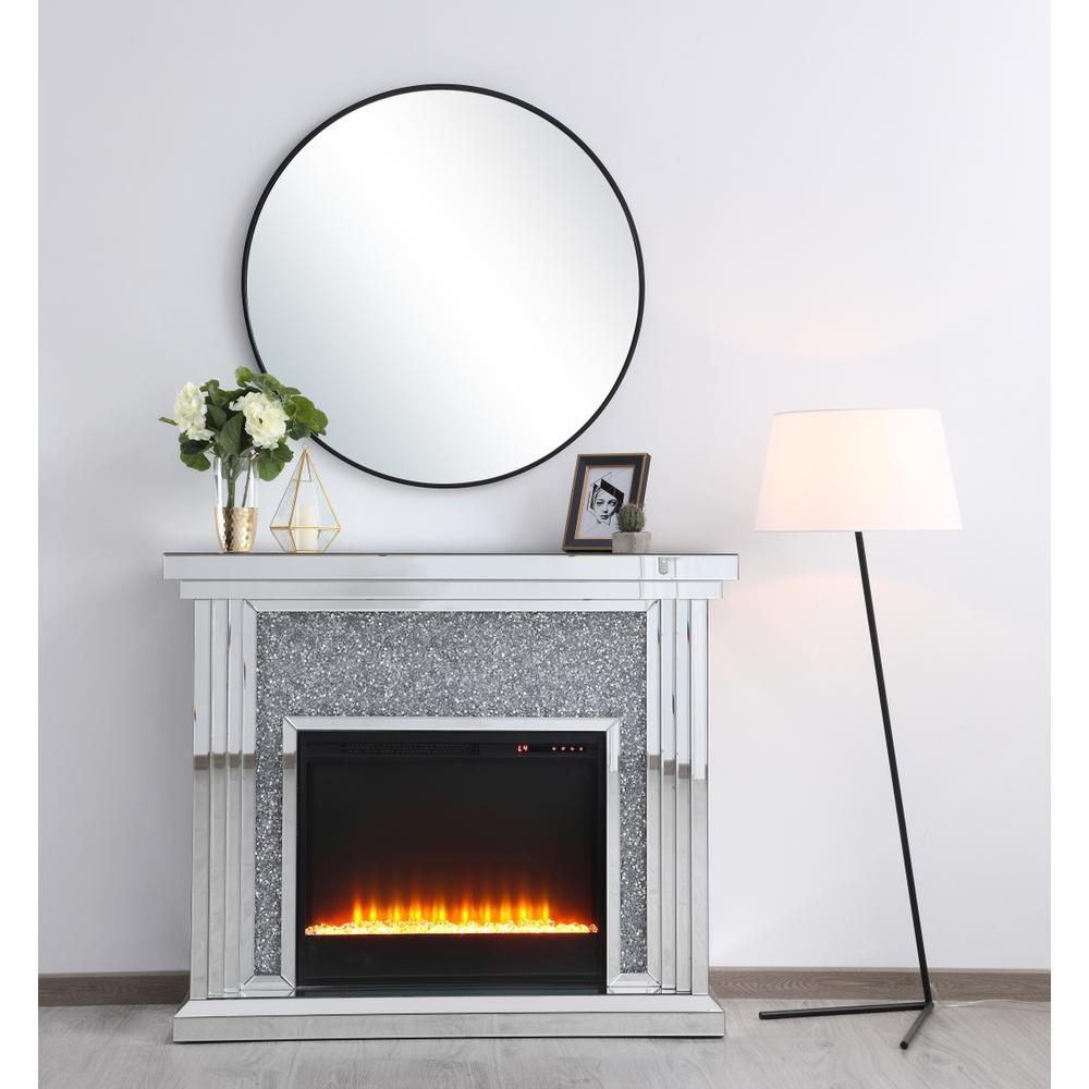 47.5 in. Crystal mirrored mantle with crystal insert fireplace. Picture 4