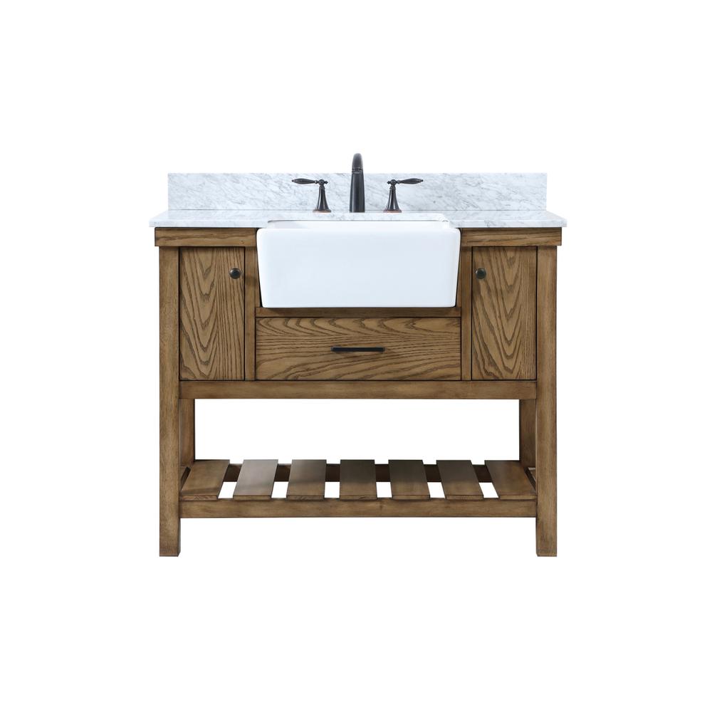 42 inch Single bathroom vanity in driftwood with backsplash. Picture 1