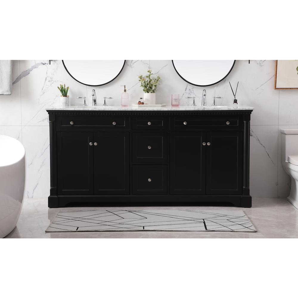72 inch double bathroom vanity set in black. Picture 14