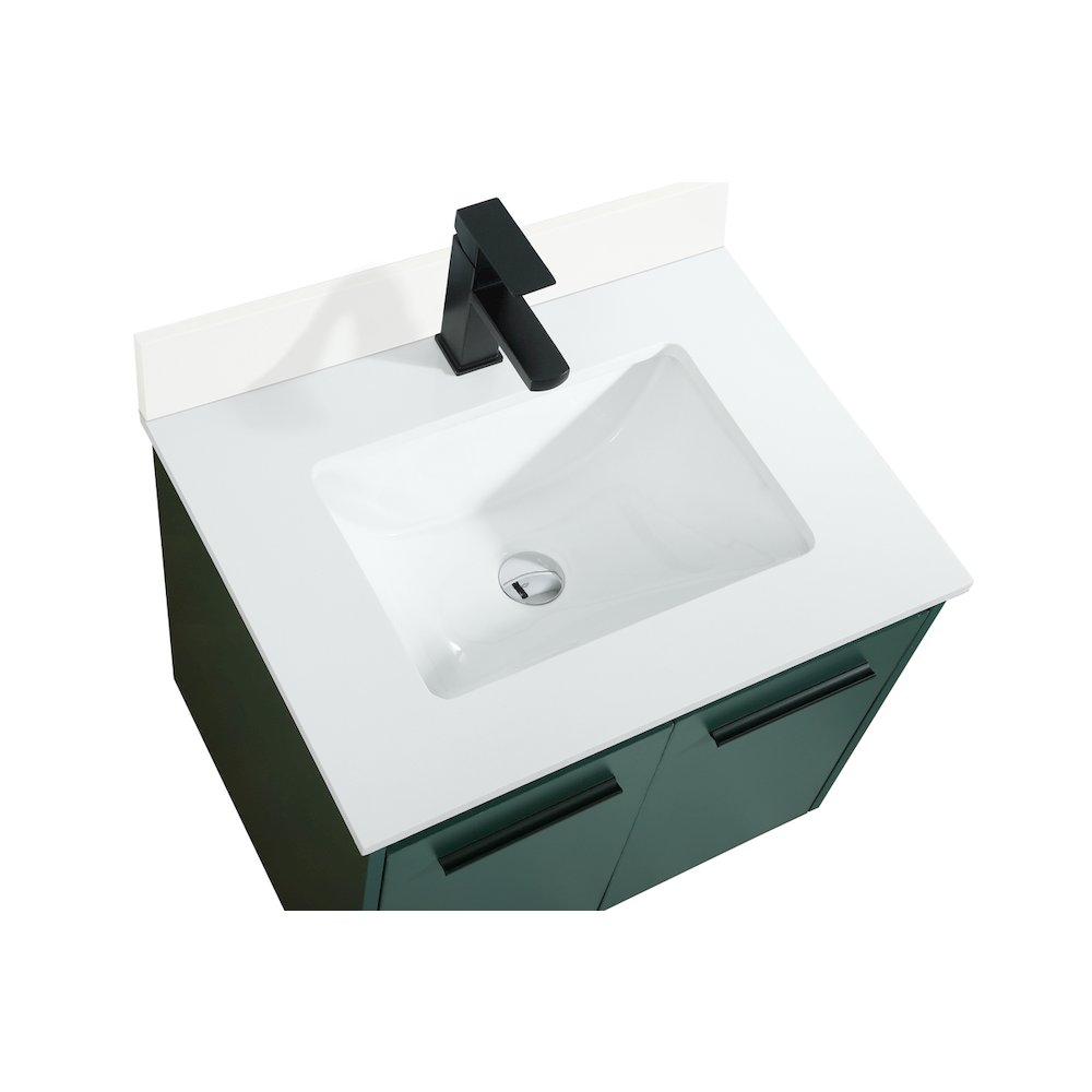24 Inch Single Bathroom Vanity In Green With Backsplash. Picture 11
