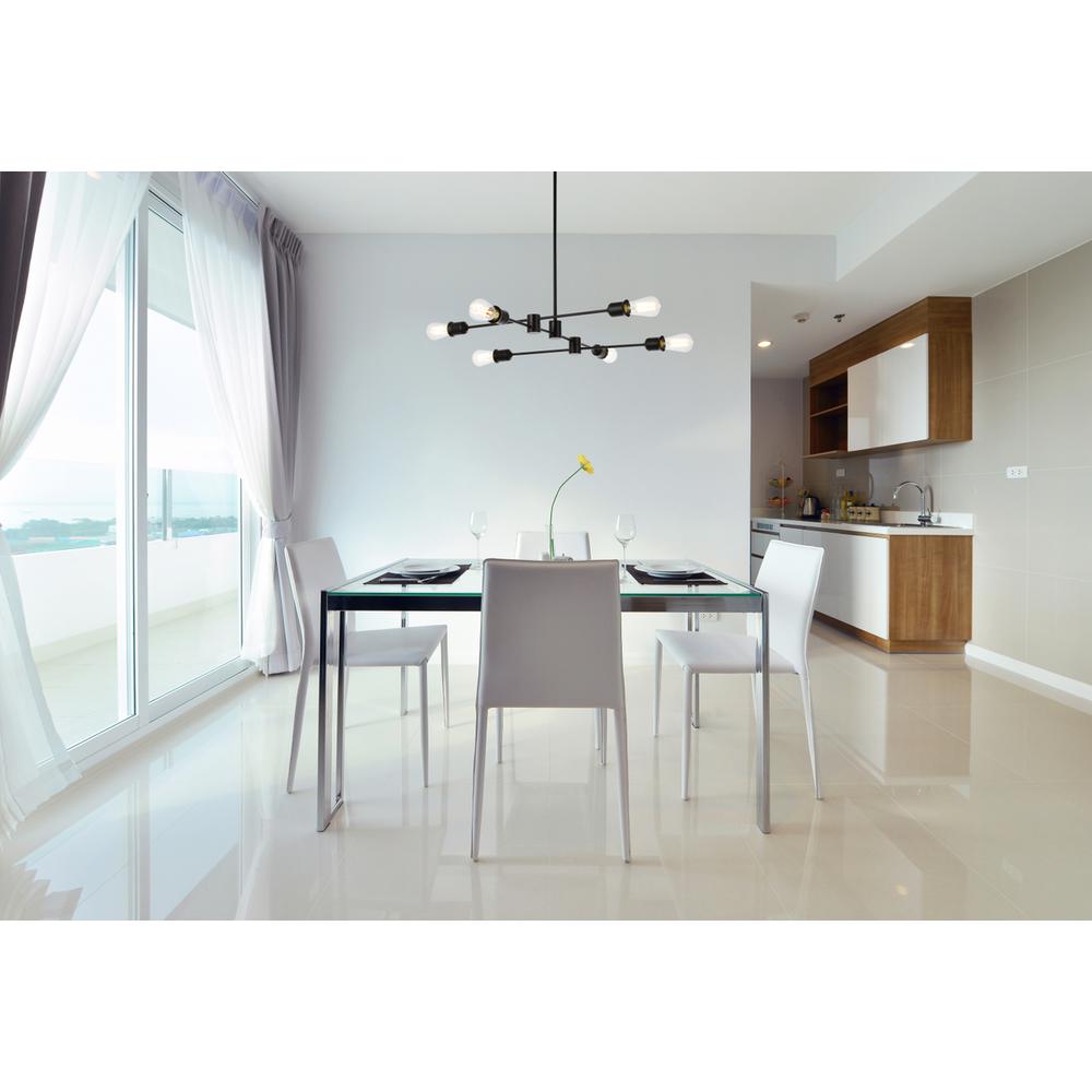 Xavier 6 lights pendant in black. Picture 8