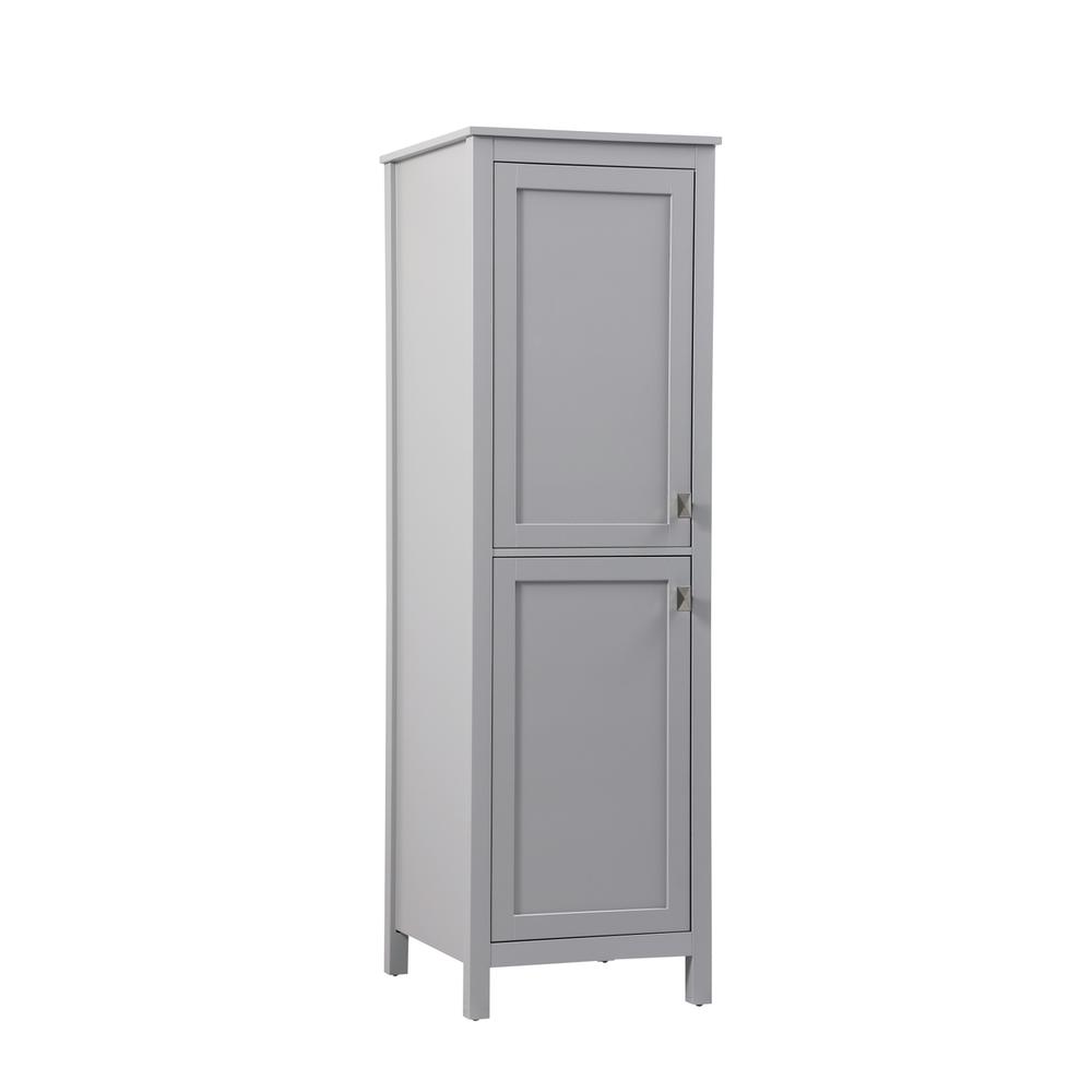 20 Inch Wide Bathroom Linen Storage Freestanding Cabinet In Grey. Picture 13