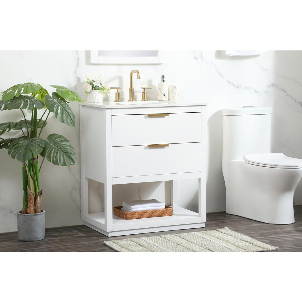30 inch Single bathroom vanity in white. Picture 2