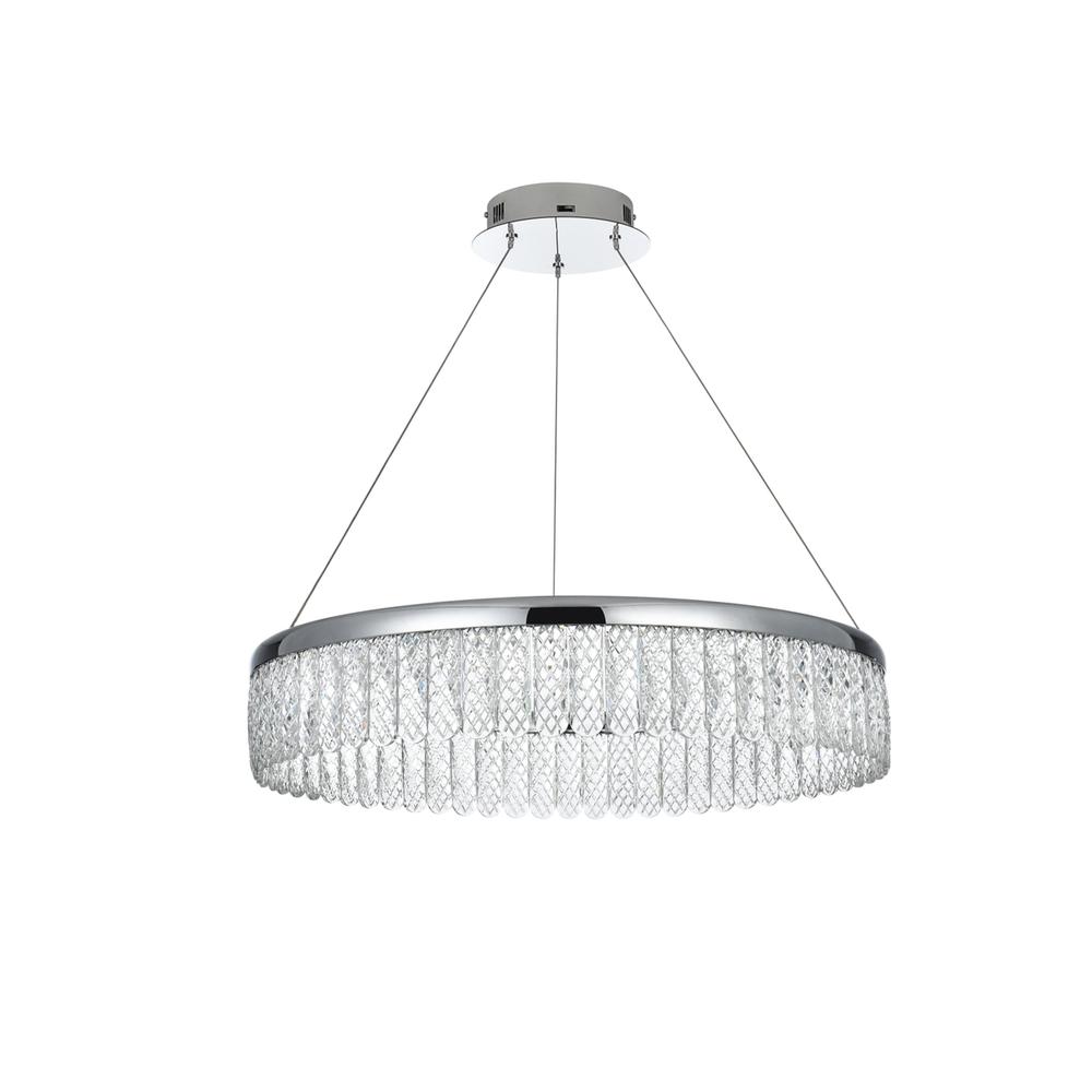 Rune 24 inch Adjustable LED chandelier in Chrome. Picture 8