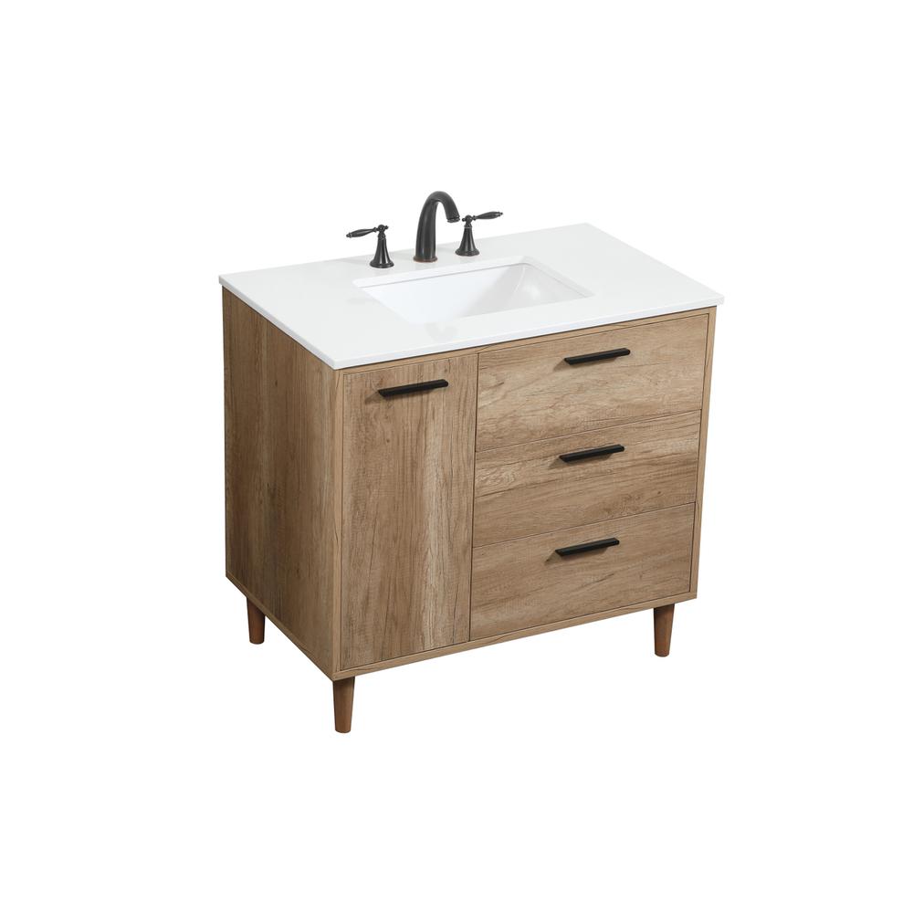 36 inch Single bathroom vanity in natural oak. Picture 8