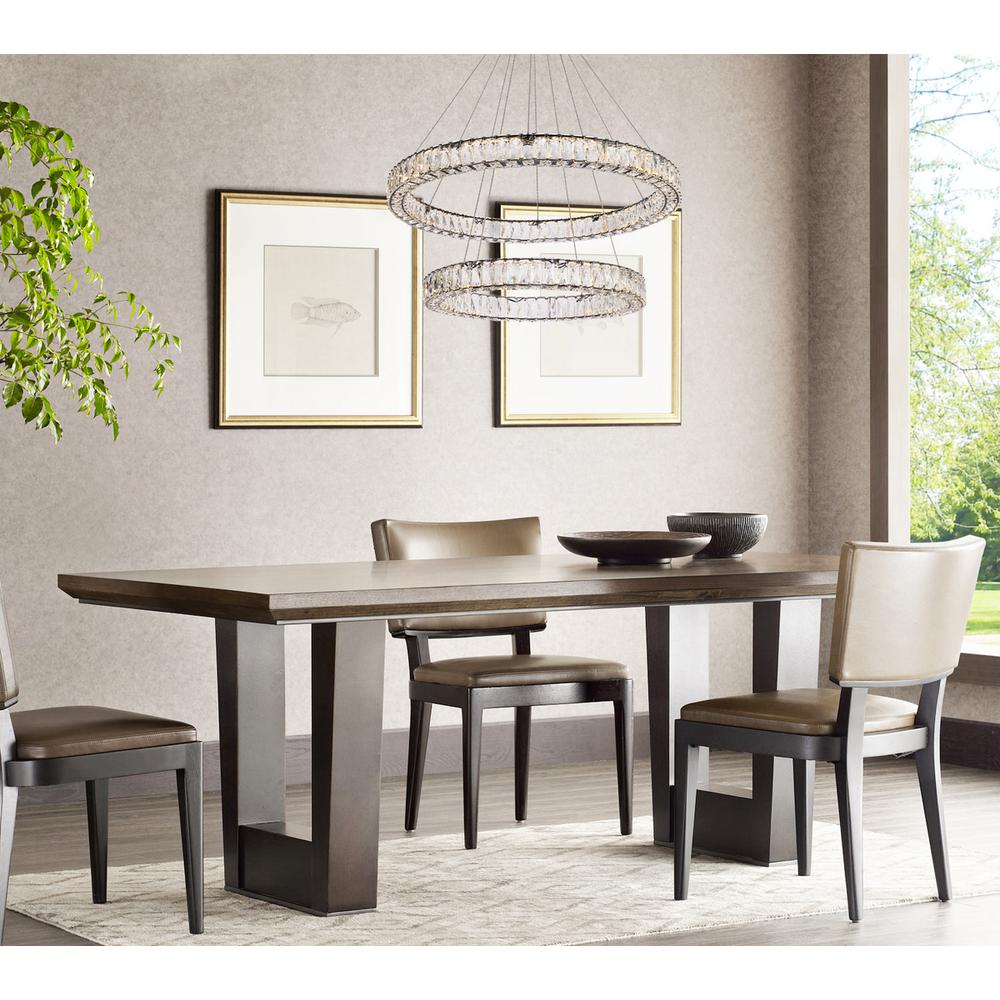 Monroe 36 inch LED double ring chandelier in black. Picture 7