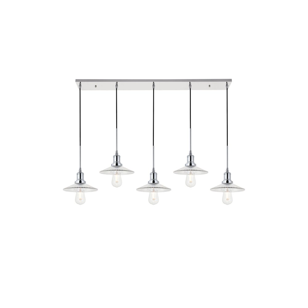 Waltz 5 Light Chrome Pendant. Picture 6