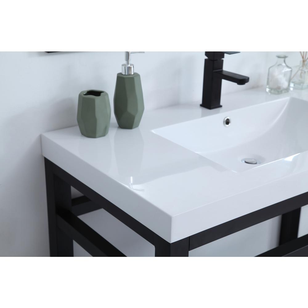 42 inch Single Bathroom Metal Vanity in Black. Picture 4