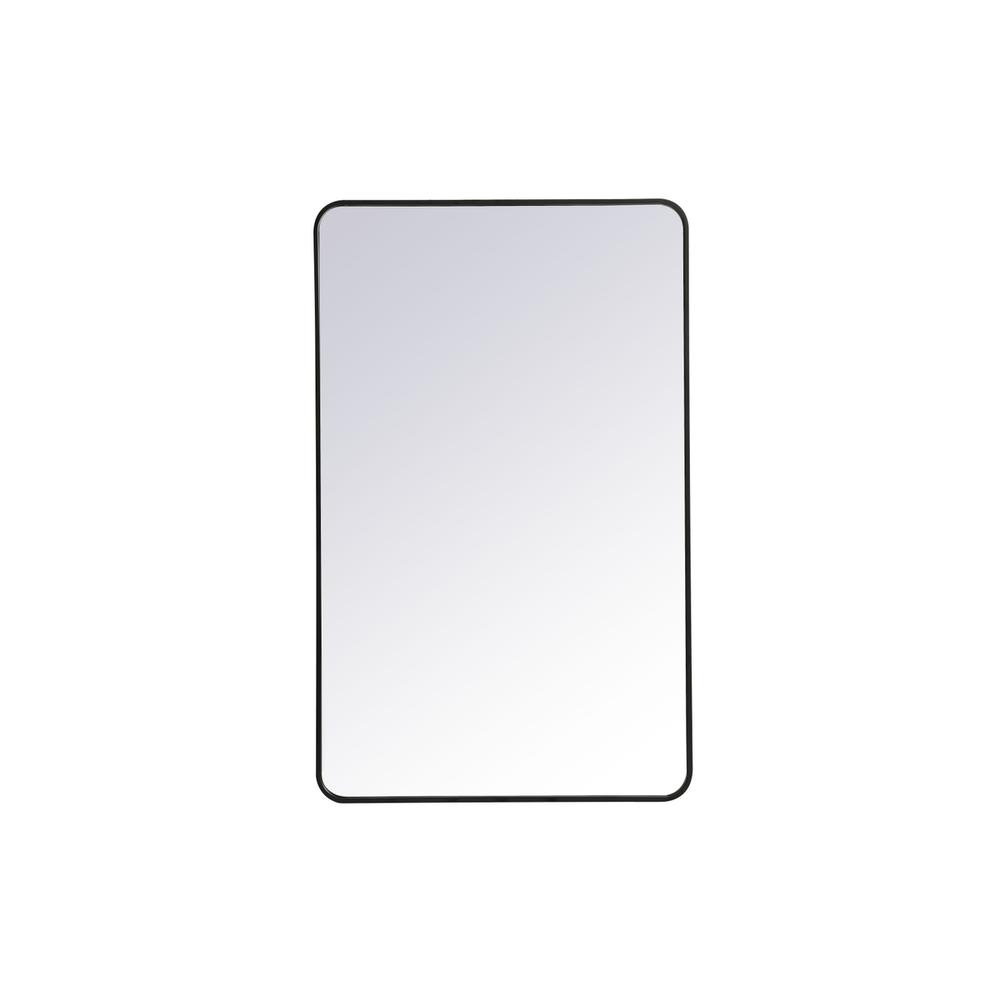 Soft corner metal rectangular mirror 30x48 inch in Black. Picture 6