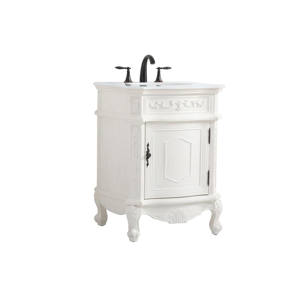 24 inch Single Bathroom vanity in antique white. Picture 7