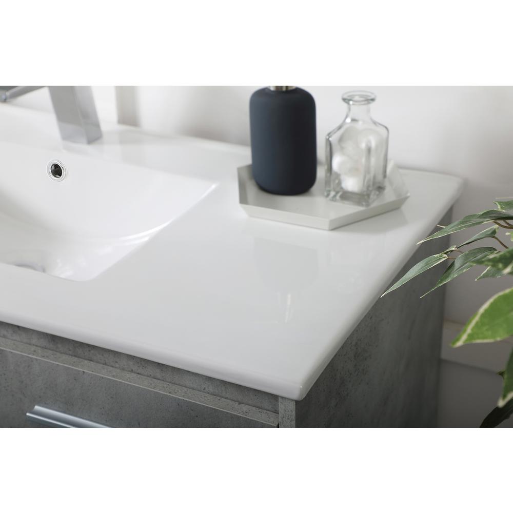 40 inch  Single Bathroom Floating Vanity in Concrete Grey. Picture 4