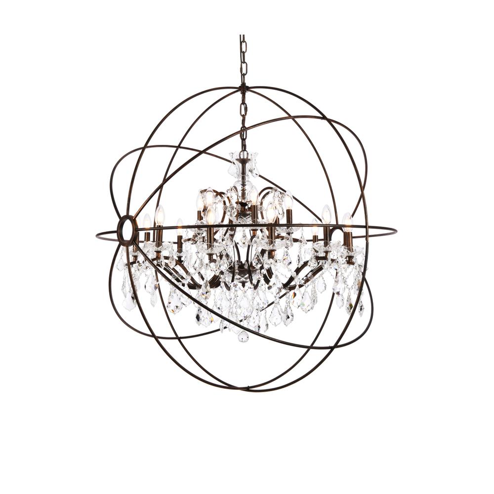 Geneva 18 light Dark Bronze Chandelier Clear Royal Cut crystal. Picture 2