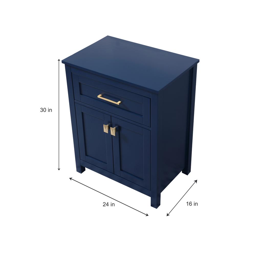 24 Inch Wide Bathroom Storage Freestanding Cabinet In Blue. Picture 7