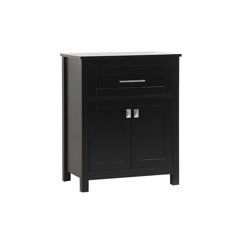 24 Inch Wide Bathroom Storage Freestanding Cabinet In Black. Picture 13