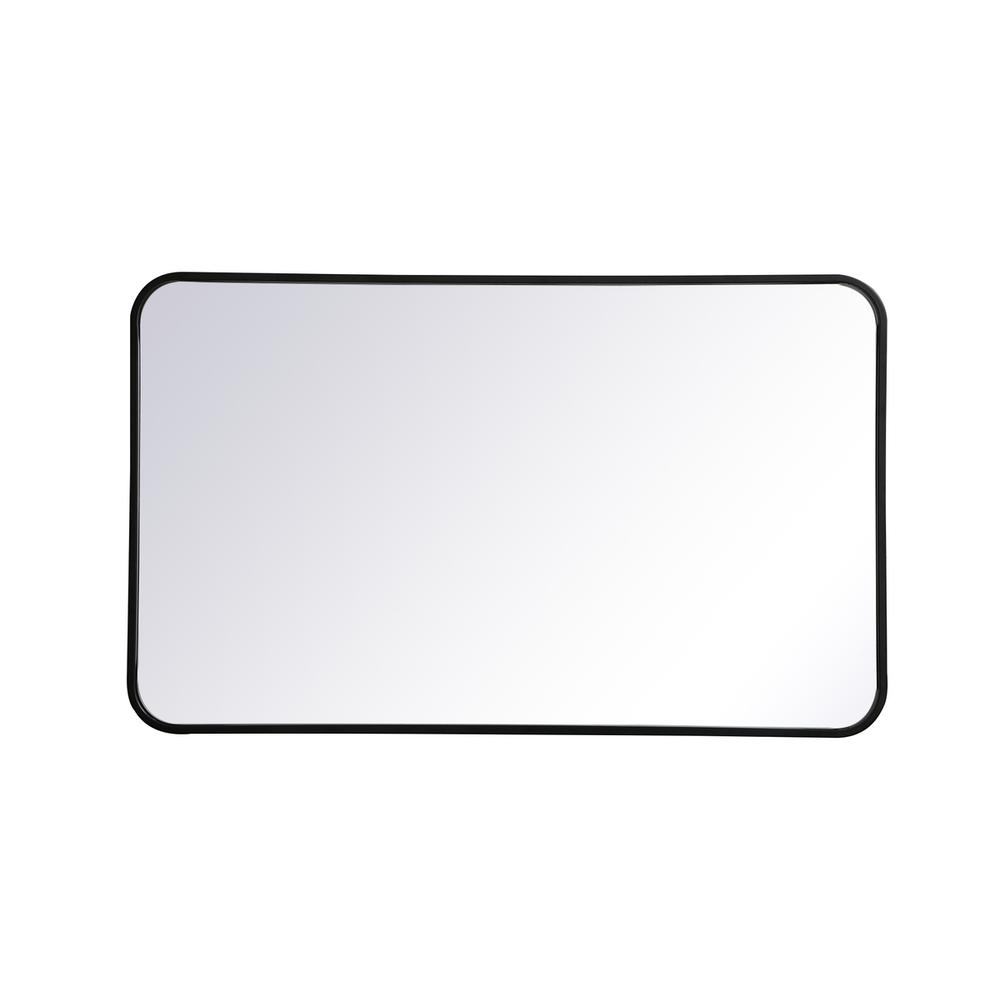 Soft corner metal rectangular mirror 22x36 inch in Black. Picture 6