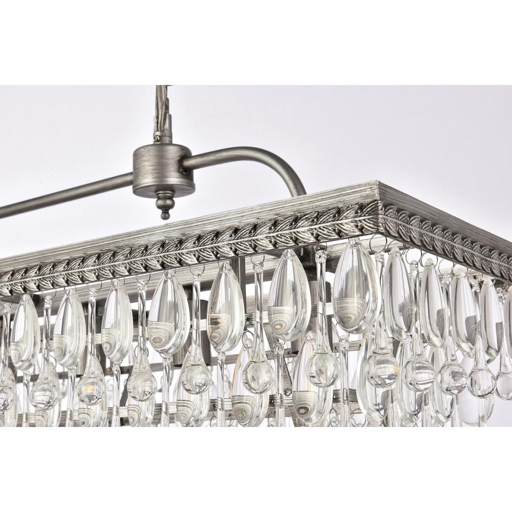 Nordic 32 inch rectangle pendant in antique silver. Picture 5