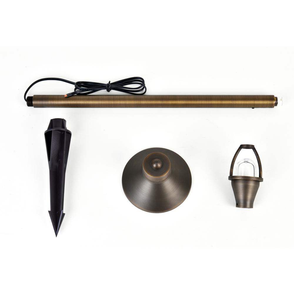 Path Light D5 H24 Antique Brass Includes Stake G4 Halogen 20W. Picture 7